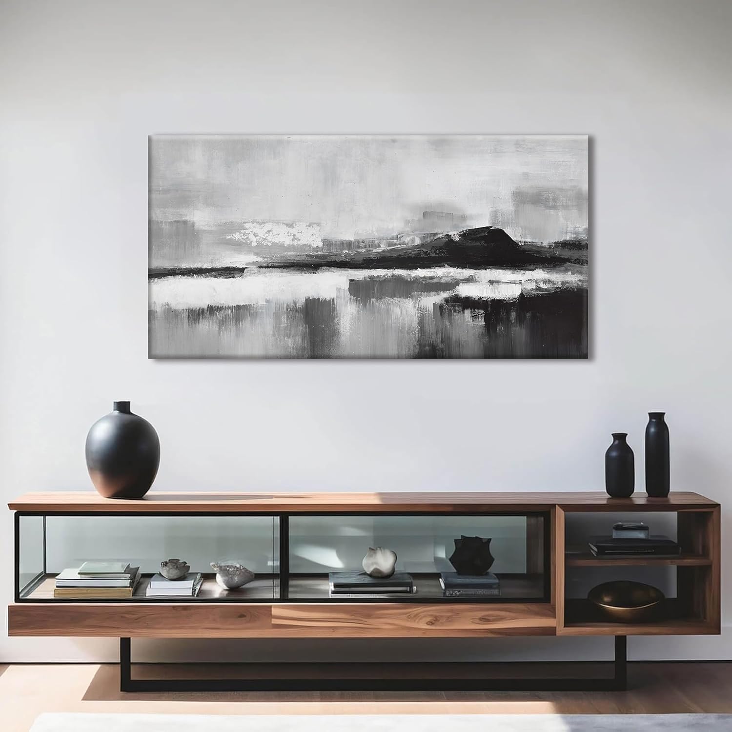 Black and White Abstract Canvas Wall Art Decor Modern Wall Decorations Home paintings Decor Wall Art Prints Artwork for Living Room Bedroom Kitchen Office Decor 20" × 40"