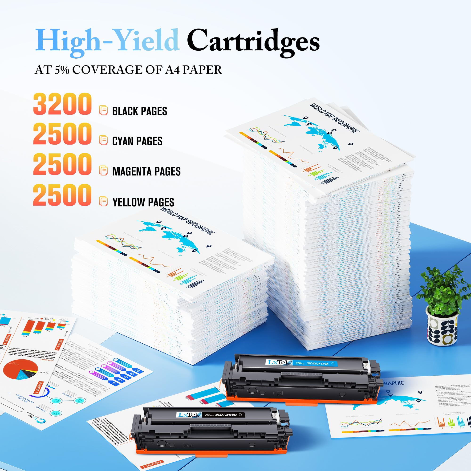 VIPGOOD 203A Cartouches de Toner Copatible pour HP 203A CF540A 203X