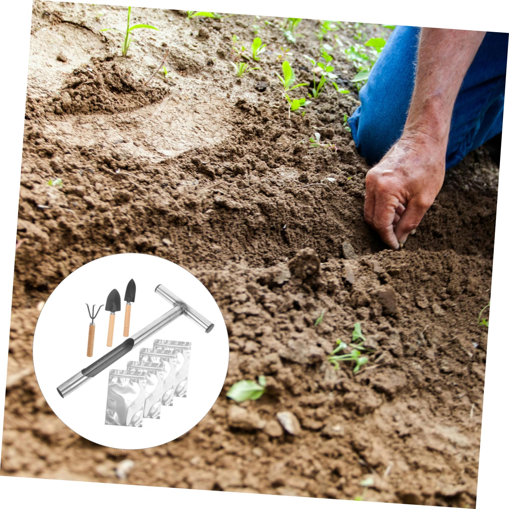 VICASKY Bodenkernprobenehmer aus Edelstahl mit T-Griff Leichtes und Praktisches Bodenprobenahmewerkzeug für Gartenarbeit und Rasen Bodenanalyse