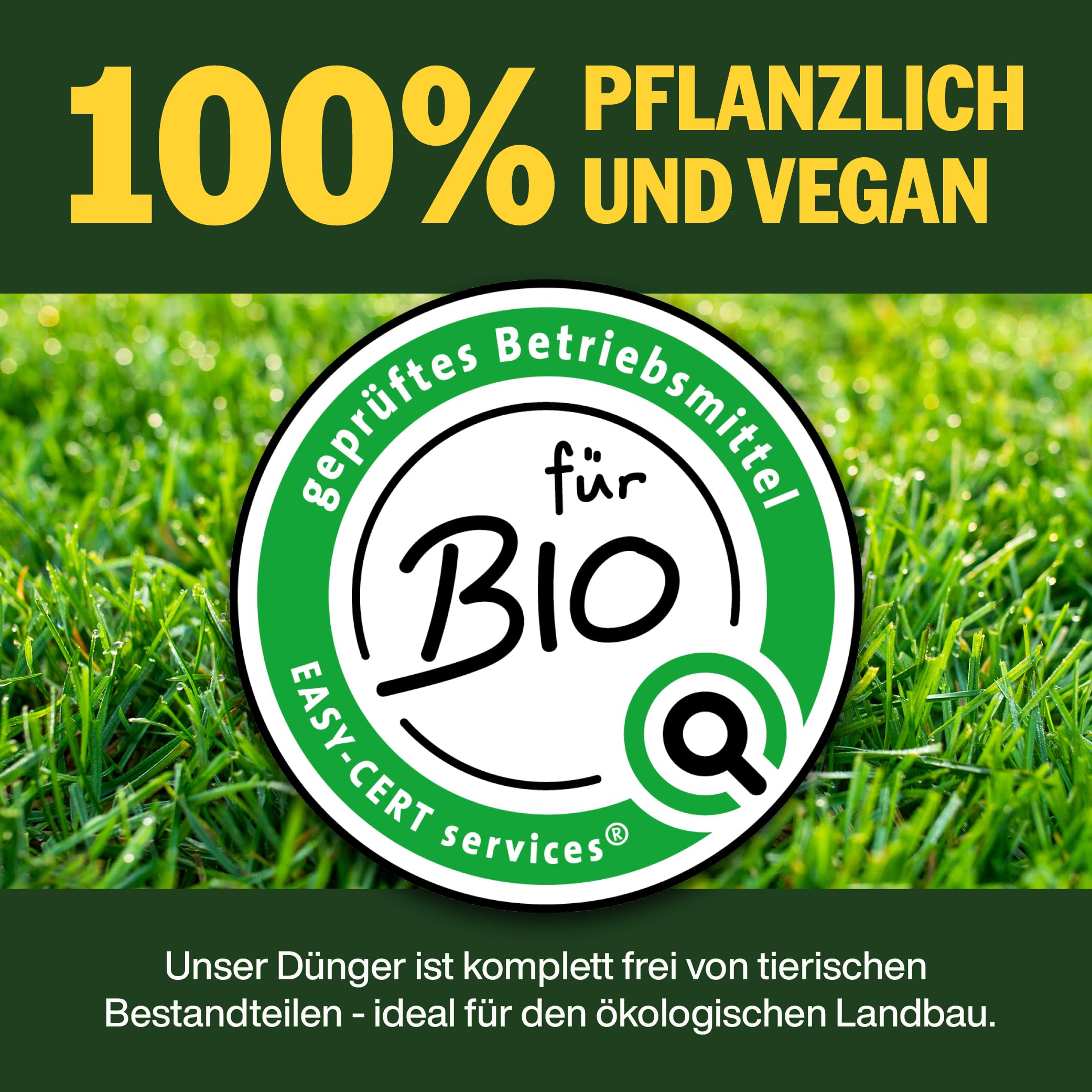 SUPERGREEN Bio-Dünger rein Organisch | 17kg | Langzeit bis 70 Tage | NPK 5,5-2,5-2 für Rasen, Gemüse, Obst & Pflanzen | 100% pflanzlich, vegan & nitratfrei | Feines Granulat | Premium Qualität