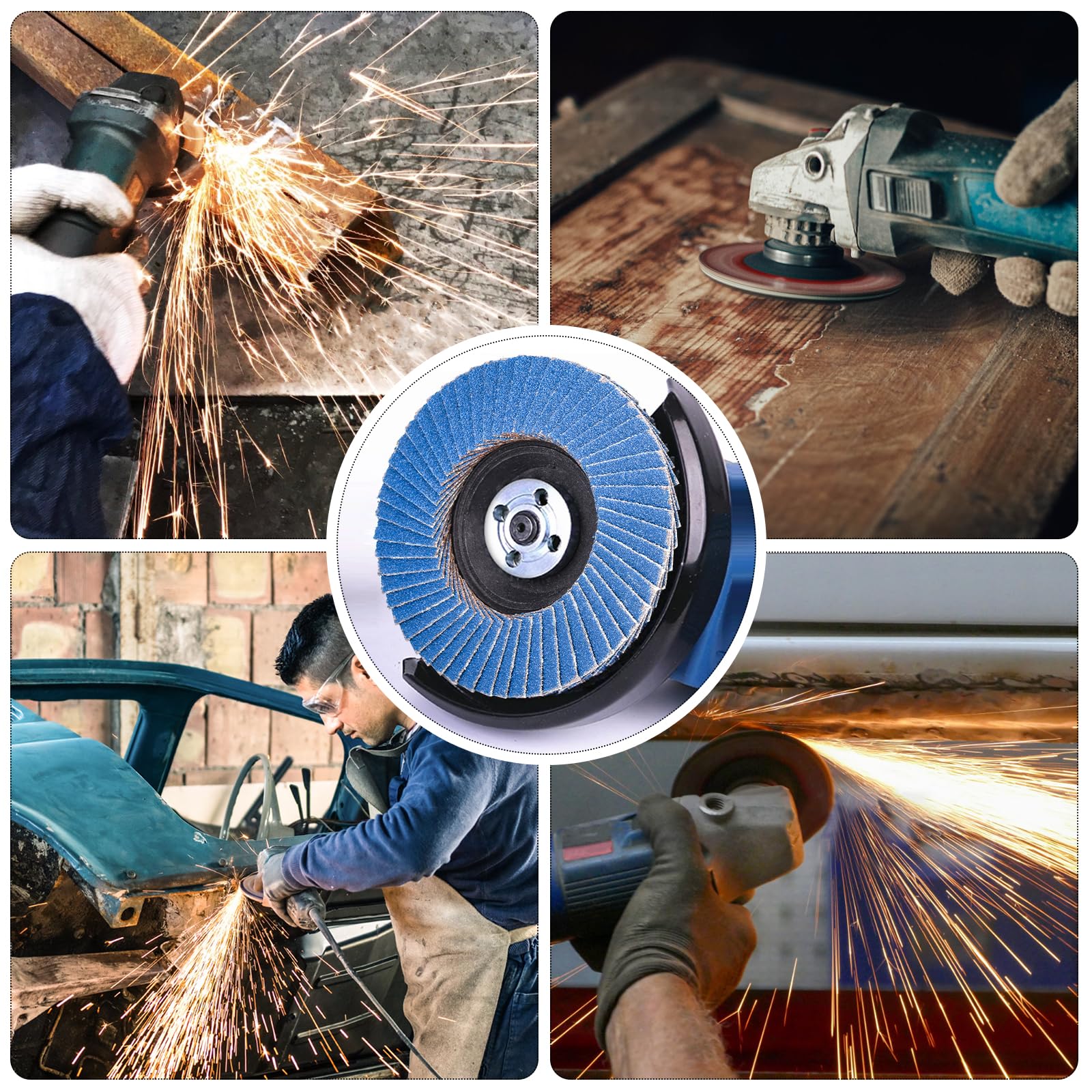 8 sztuk tarcz wachlarzowych ø 76 mm x 10 mm krążki szlifierskie talerze szlifierskie 40 60 80 120 ziarnistość zestaw krążków lamelowych do szlifierki kątowej maszyny polerskiej