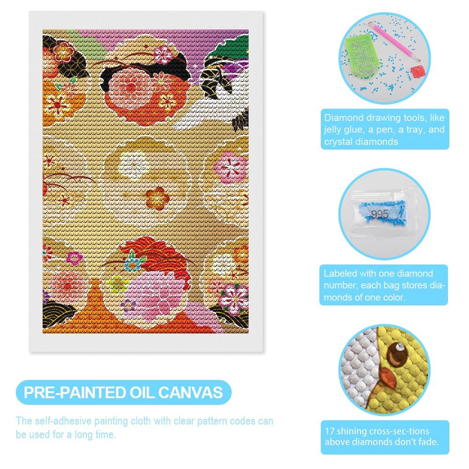 Amazon | うちわ 和風 日本 着物 桜 ダイヤモンドアート