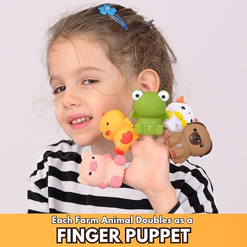 Miniatura 8 de Super Toddler Bundle - Juguetes sensoriales de tubo pop y juego de clasificación y apilamiento de animales de granja y granero