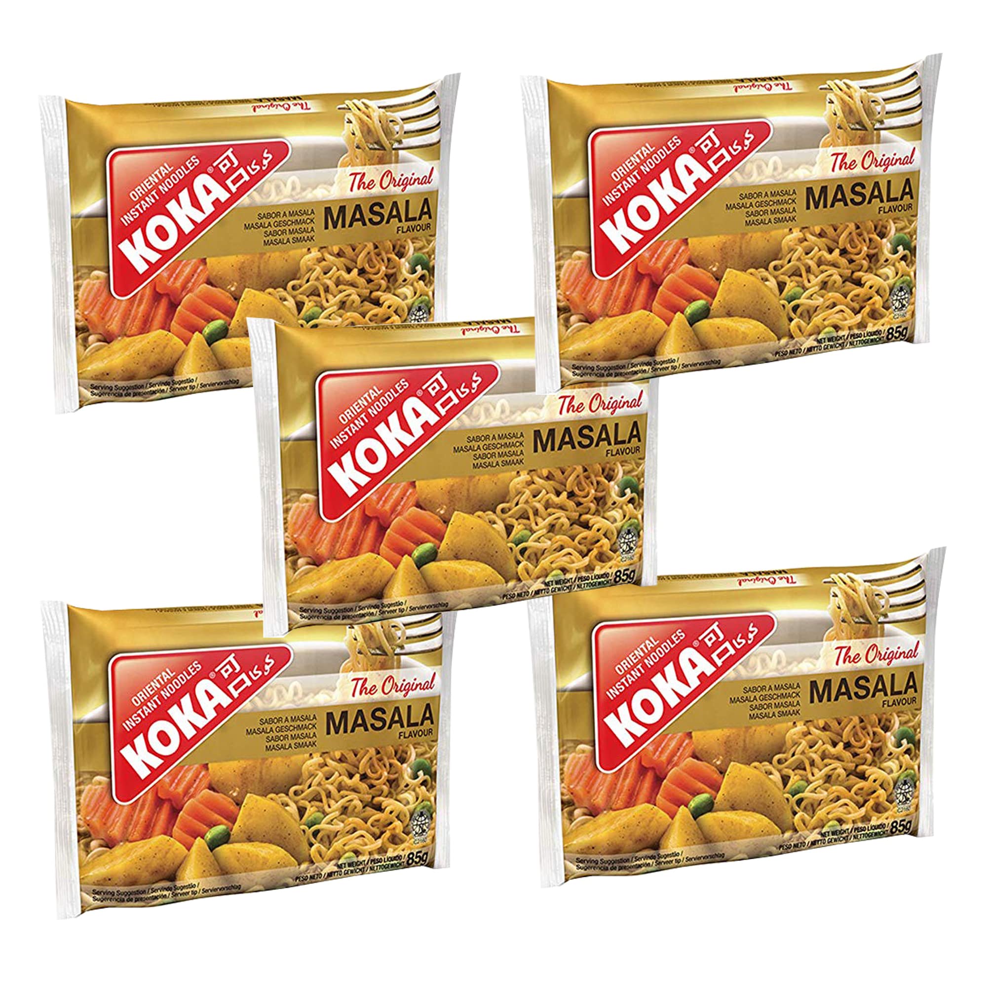 KOKA Orienta Instant Noodles The Original Masala Flavour Noodles - 425g Pack of 5 (85g X 5)-picture-12