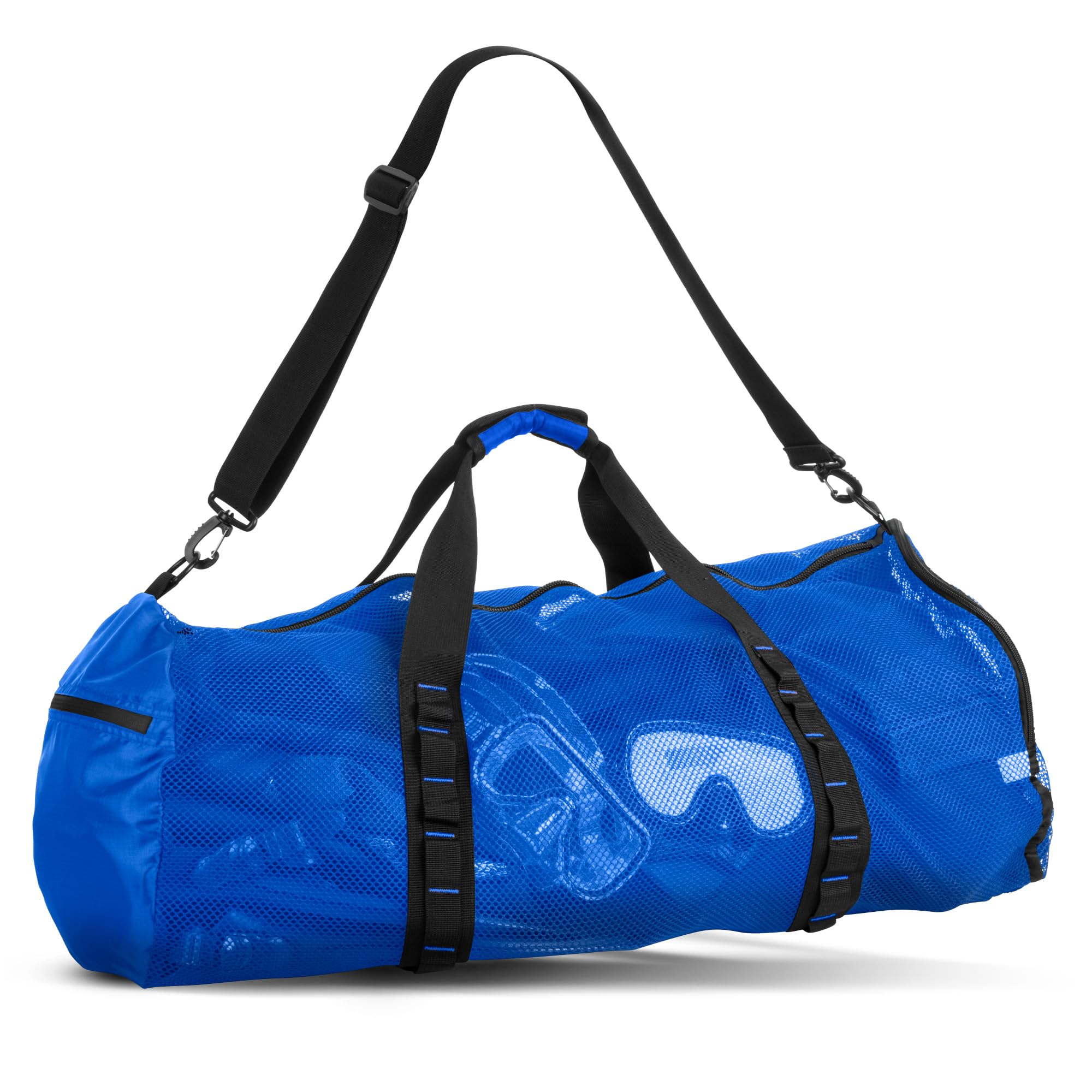 Fitdom 90L Large Mesh Duffle Bag for Scuba Dive or Snorkel Equipment. Best for Water Sports & Beach Activities like Swimming, Diving & Snorkeling. Perfect for Travel, Storage Swim Gym Gears & Balls