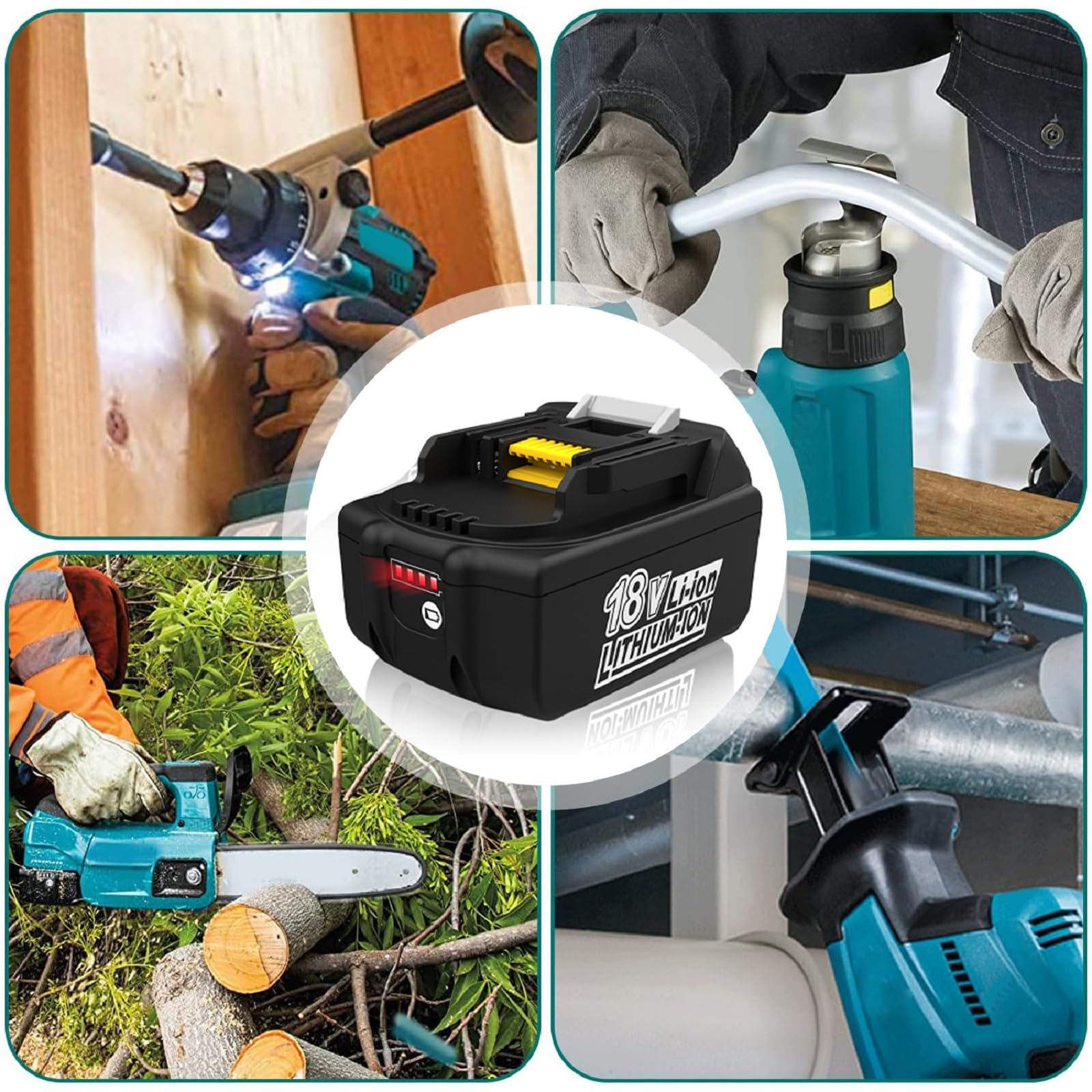 Energup 2 Pezzi 18V 5500mAh Batteria per Makita Batteria 18V BL1850 BL1850B BL1840 BL1830 BL1820 BL1815 con Indicatore LED