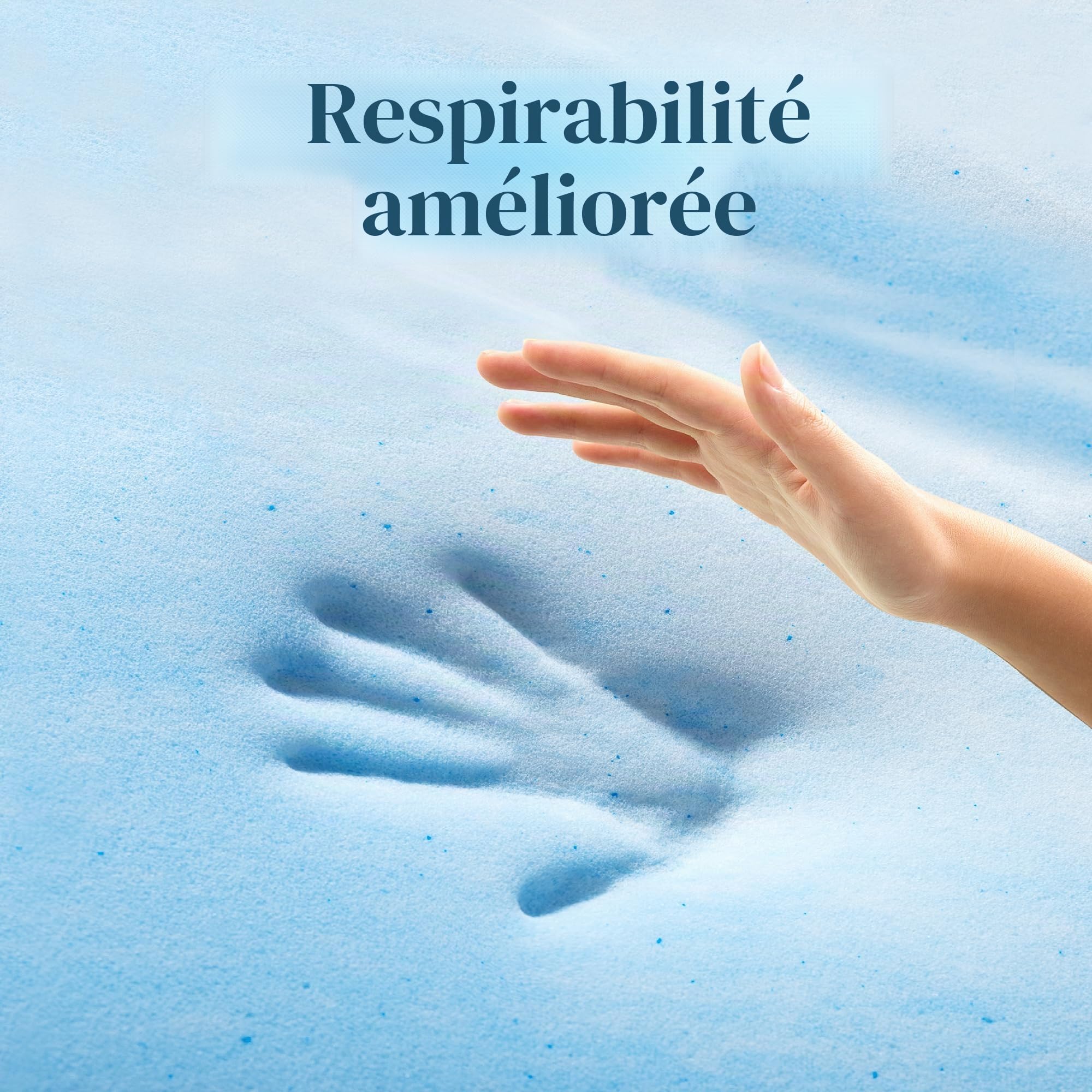 Zinus Surmatelas en Mousse à mémoire de Forme 135 x 190 cm, épaisseur 10 cm, Design à cellules Ouvertes, Respirant et Doux, fermeté Moyenne, pour améliorer Le Repos et Le Confort, certifié Oeko-Tex