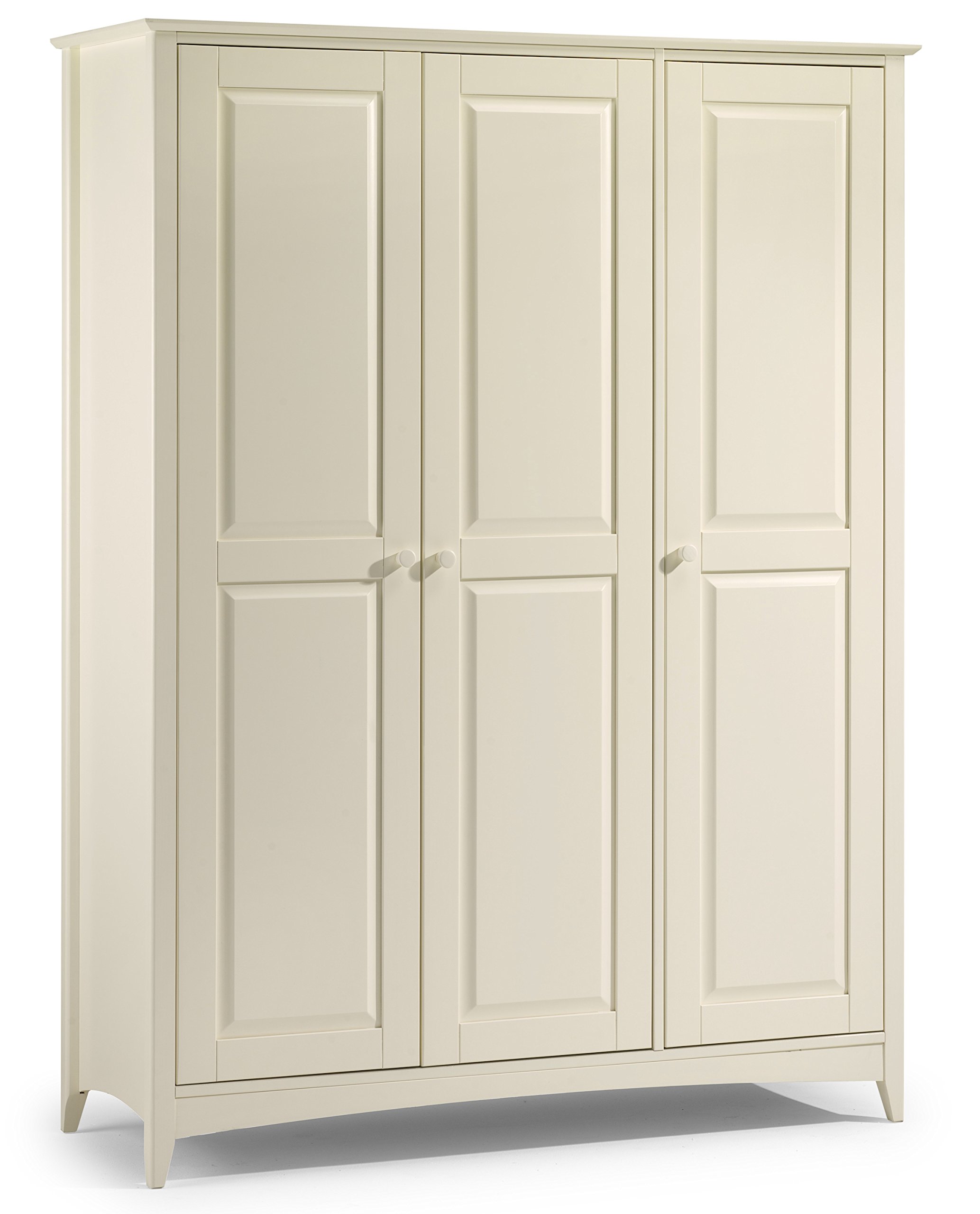 Julian Bowen Cameo 3 Door Wardrobe, Stone White