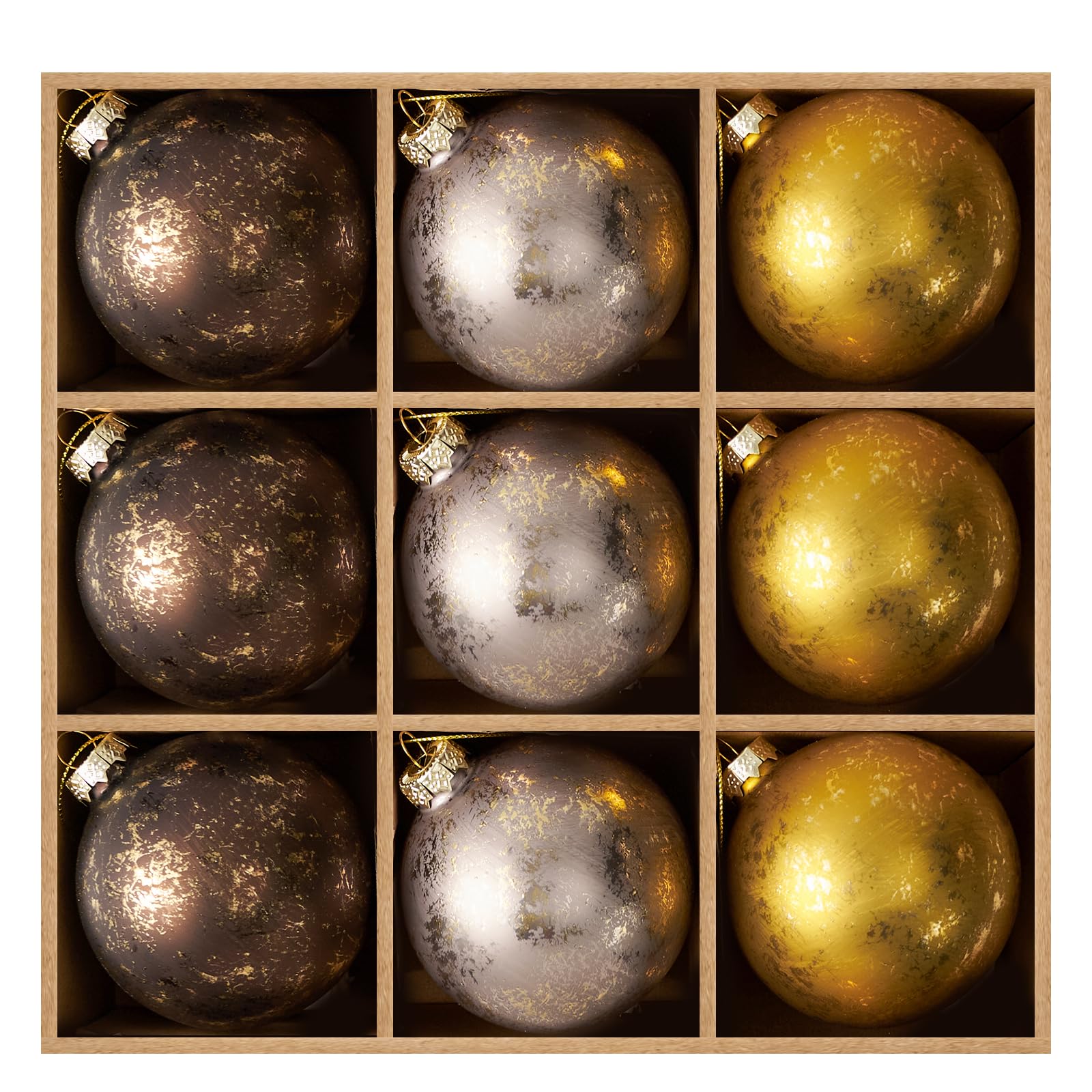 Bolas de Navidad de Cristal Mate en 3 Colores