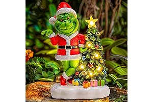 Grinch Christmas Lights Outdoor with Solar Garden Statue