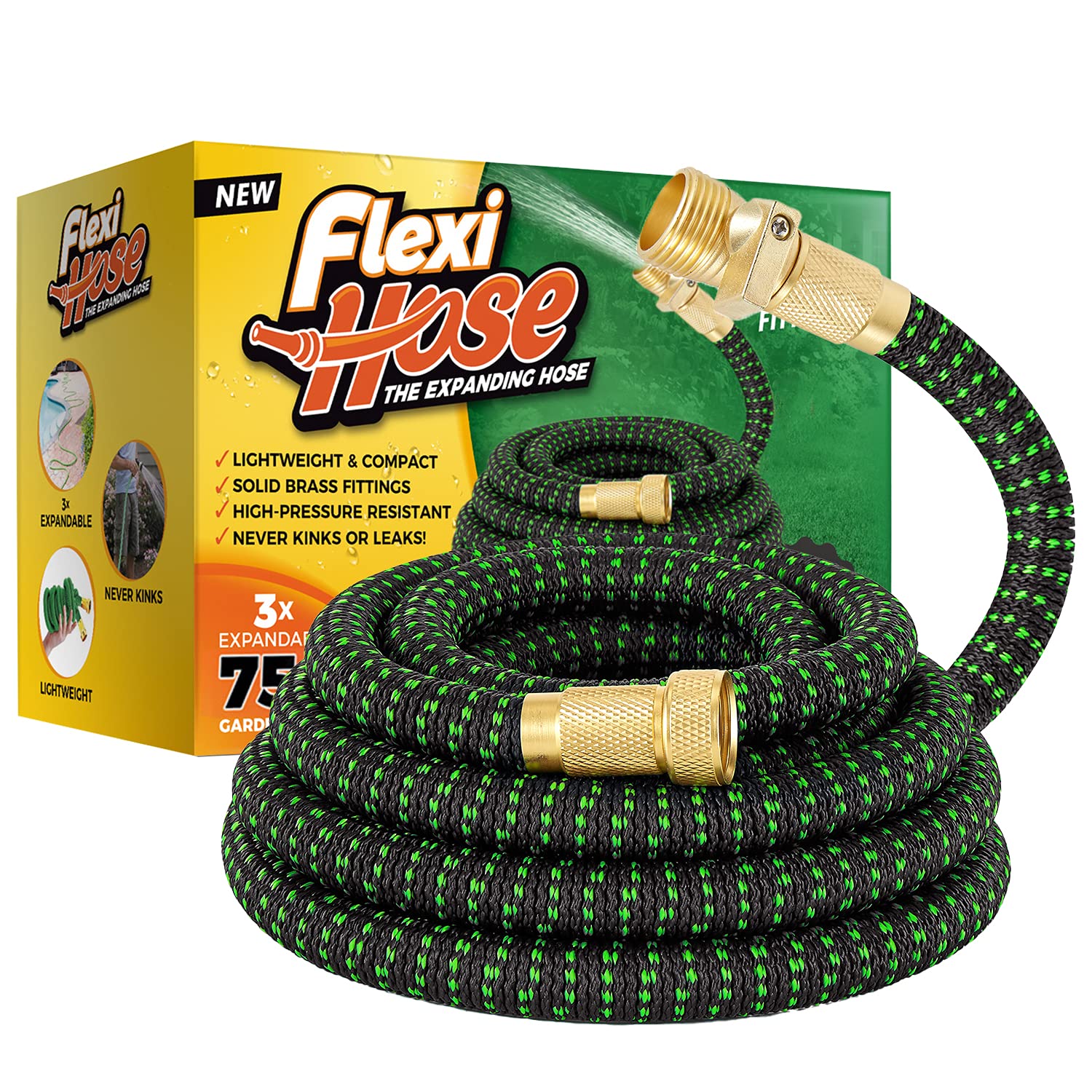 Buy Flexi Hose Upgraded Expandable Garden Hose Extra Strength 3/4 Solid