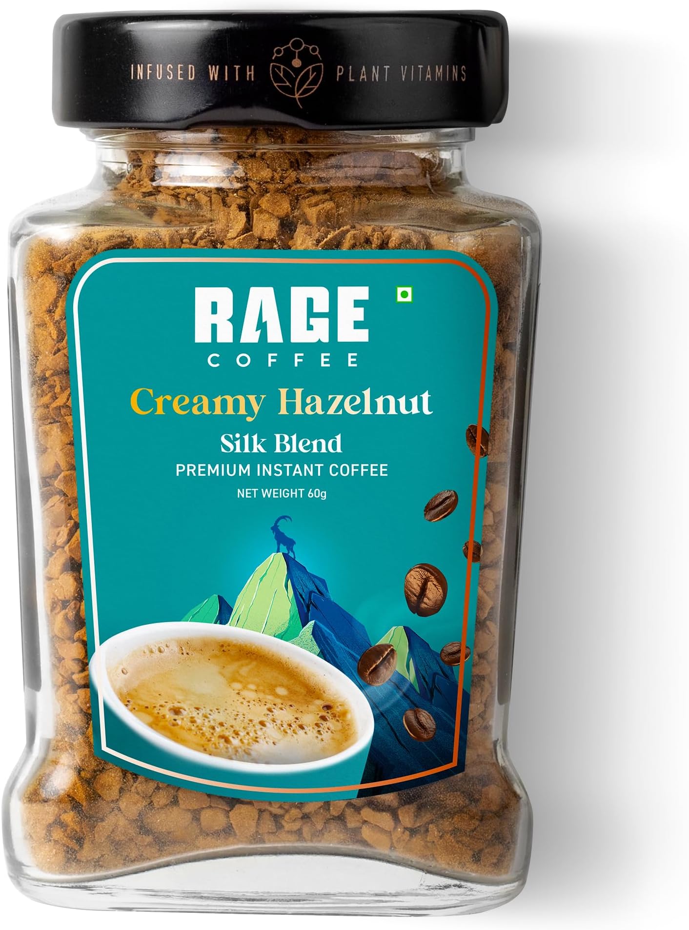 Silk Blend Instant Coffee Powder | Creamy Hazelnut Silk Blend Flavoured Coffee 60 GMs | Premium, Bold & Smooth