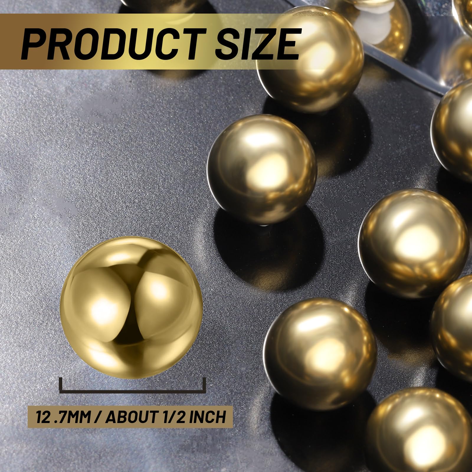 16 pcs 1/2” Precision Solid Brass Bearing Balls, Brass Balls -2 16 pcs 1/2” Precision Solid Brass Bearing Balls, Brass Balls -2