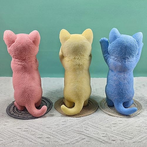 Miniatura 5 de Molde de silicona para gatos, molde grande de resina 3D para gatos, moldes de silicona para resina epoxi, fabricación de jabón de velas, yeso de