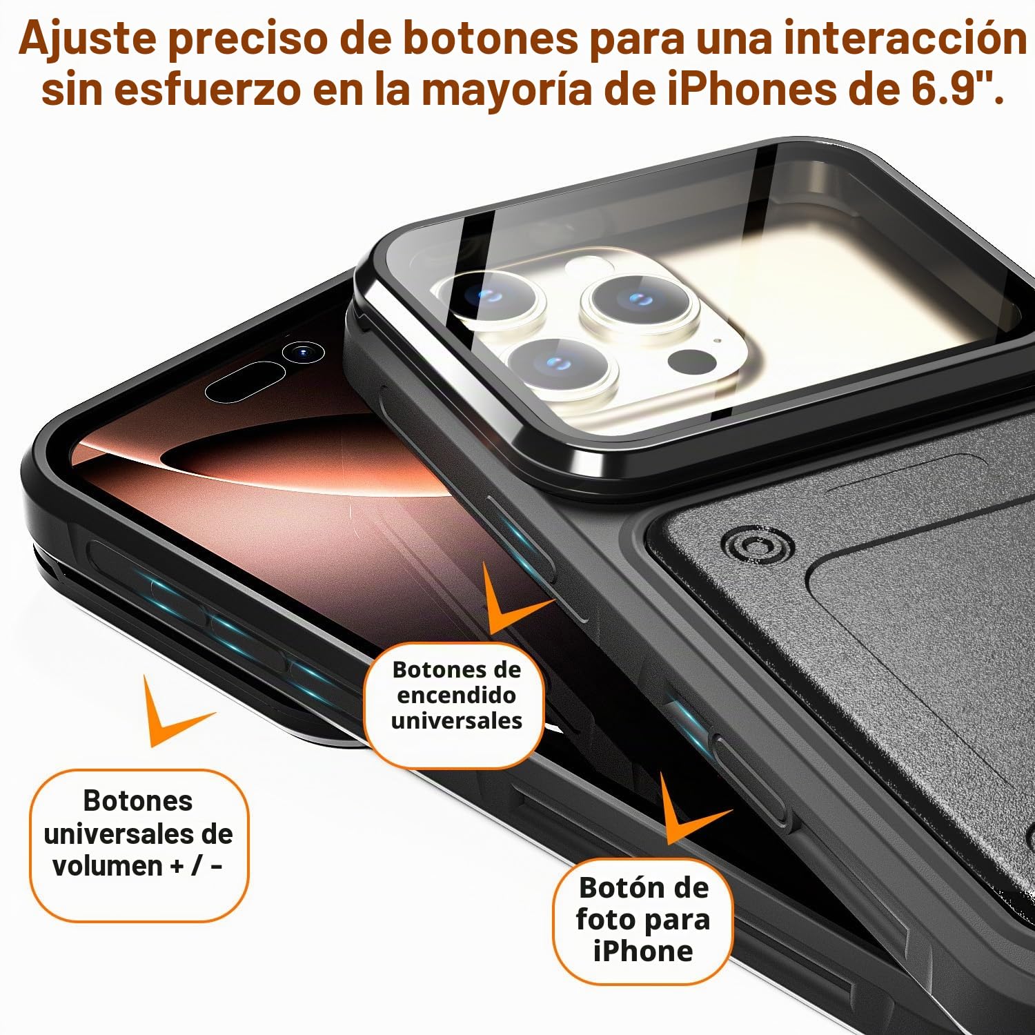 AICase Funda impermeable universal con función de autocomprobación, resistente al agua, funda impermeable para iPhone 16 Pro Max/Plus, 15 Pro Max, 14 Pro Max/13 Pro Max 6,9 pulgadas