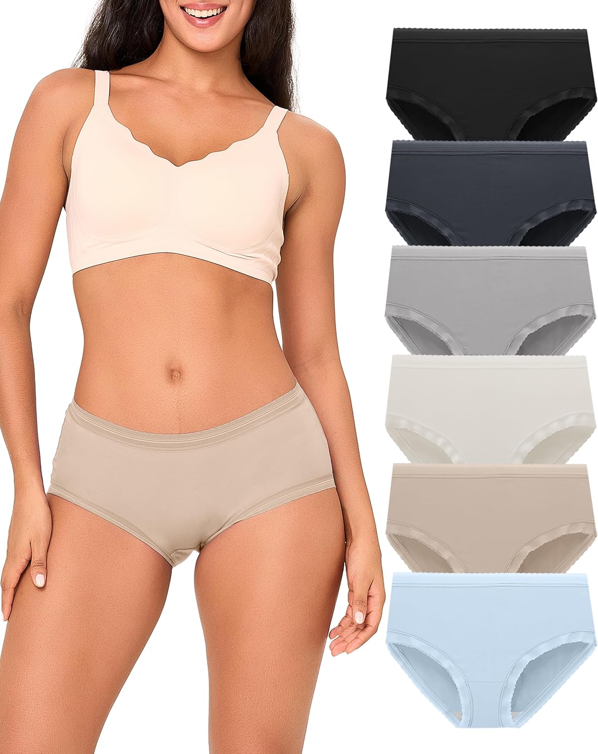 BAMBOO COOL Women's Underwear Soft Panties for Women Full Coverage Ladies Underpants Full Coverage Briefs，6 Pack - Image 2