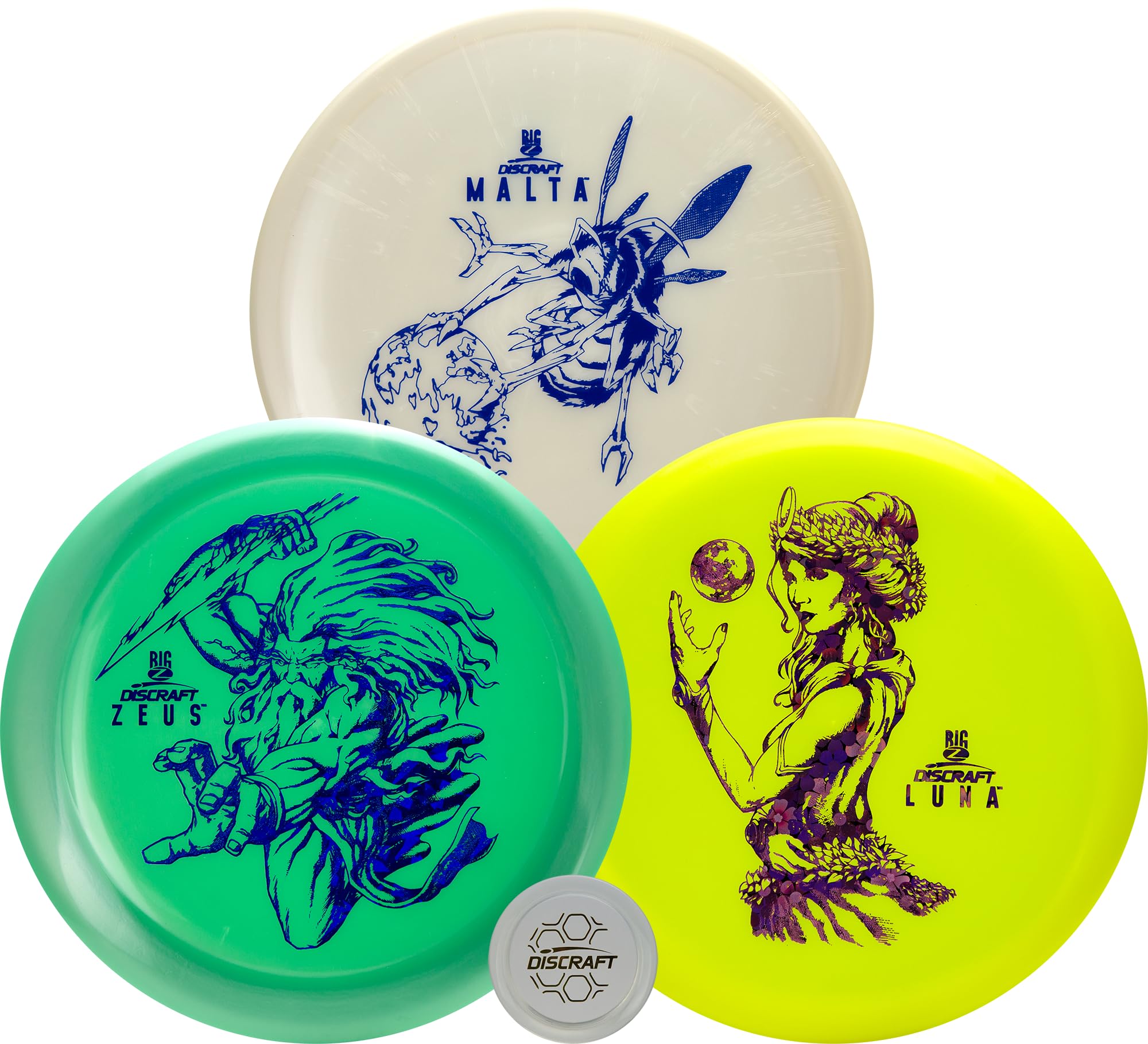 Paul McBeth Big Z Three-Pack Disc Golf Set - Zeus, Malta, Luna - Unique Colors/Foils Combinations