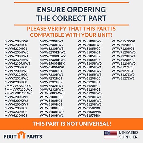 Miniatura 5 de Proveedor con sede en EE.UU. – El pestillo W11700916 reemplaza W11394572 W11032875 W11543566 y W11457841 Kit de pestillo de tapa de lavadora – NO