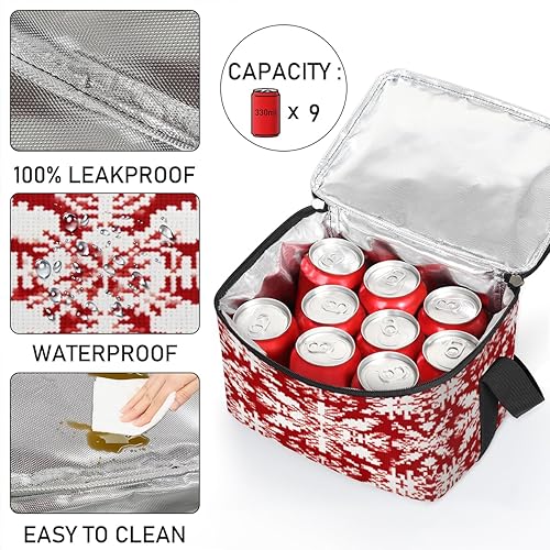 Miniatura 5 de Christmas Fun Insulated Lunch Bag Women Reusable Lunch Tote Square Meal Bag for Adults Men Cooler Lunch Box for Work Travel Picnic Food