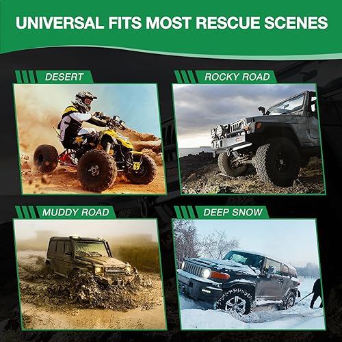 Miniatura 36 de Cuerda de cabrestante sintética de 1/4 pulgadas x 50 pies con funda protectora y dedal, resistencia a la rotura de 10,000 libras, cuerda