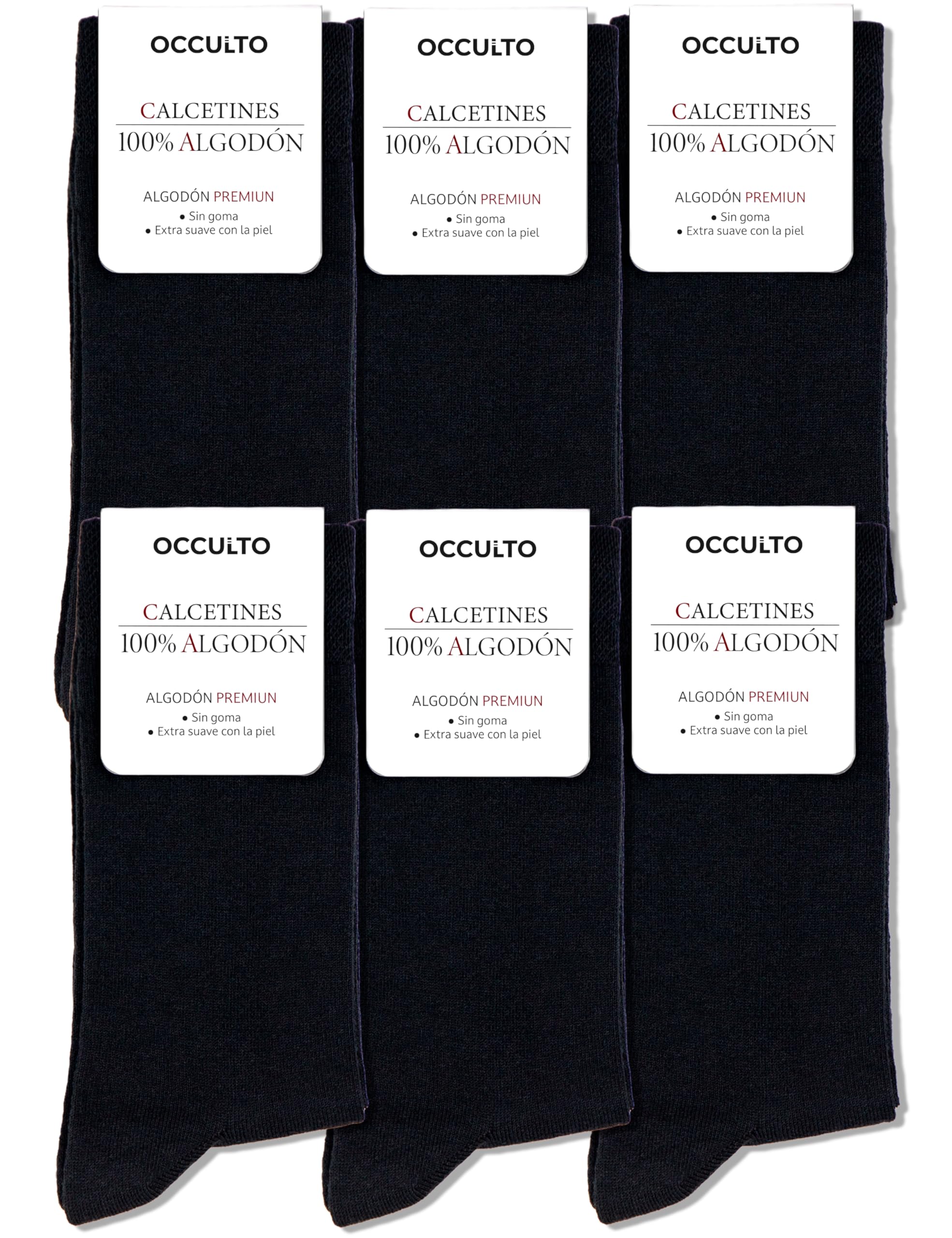 Occulto Calcetines 100% Algodon para Hombre 6 pares (modelo: Roland)