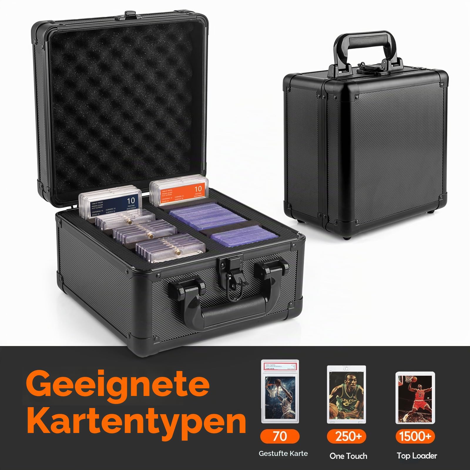 JoyHood Top Loader Aufbewahrungsbox, Graded Card Aufbewahrungsbox, PSA Card Case kompatibel mit Sammelkarten und Sportkarten, Kartenaufbewahrungsbox für 186+ Top Loaders