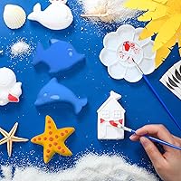 Vista 4 de Sinmoe 12 Kits de Pintura Bajo el Mar Artes y Manualidades Figuras de Animales Oceánicos de Cerámica Sin Pintar Hazlo Tú Mismo Kit para Pintar Tus