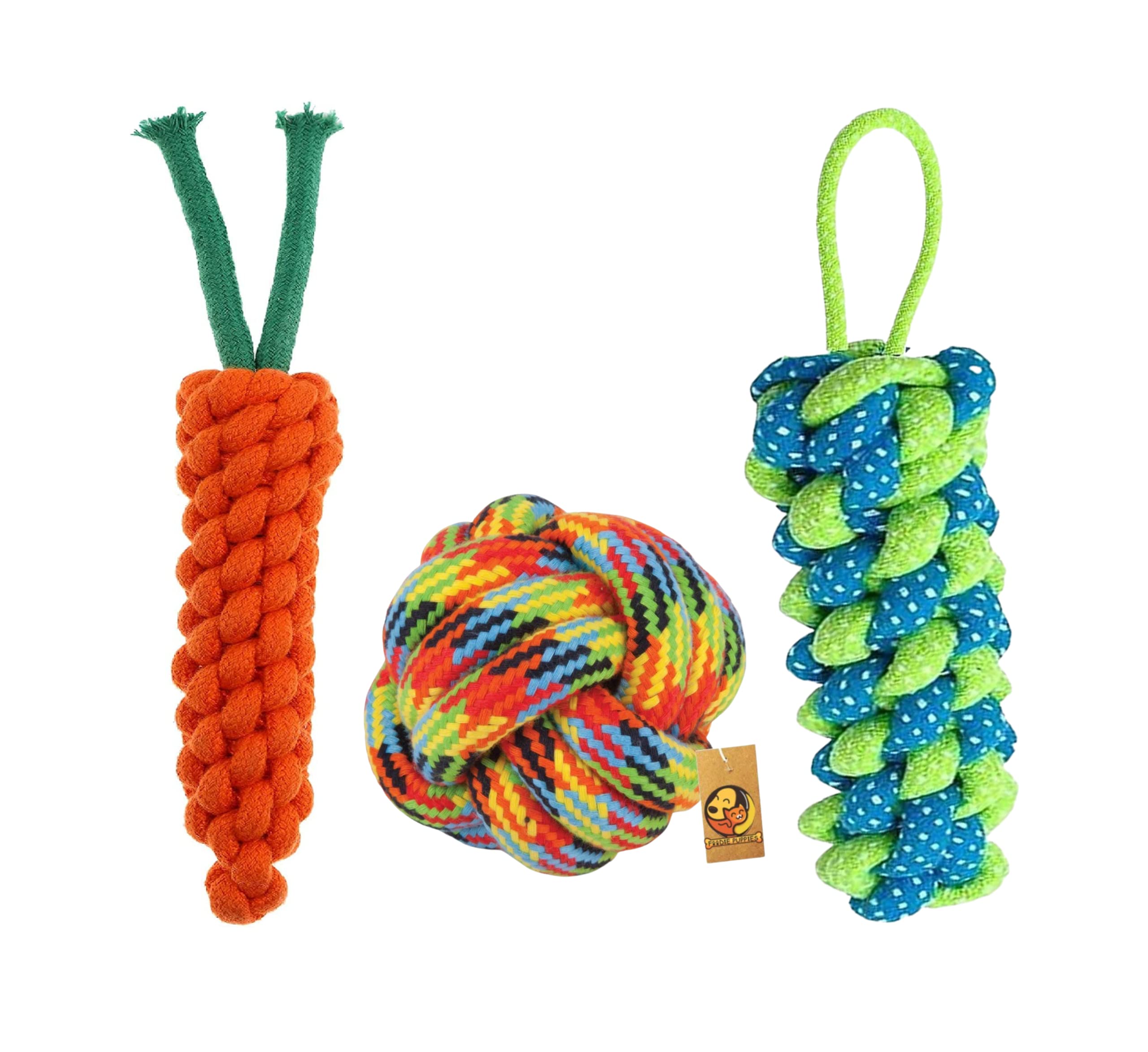Foodie Puppies Dog Chew Cotton Rope Toys 3in1 Combo for Small Dogs & Puppies (Cotton Ball + Carrot + CornStick Rope) Knotted Cotton Chew Dog Toy for Playing, Teeth Cleaning & Training (Color May Vary) (B093SV92DY) Amazon Price History, Amazon Price Tracker