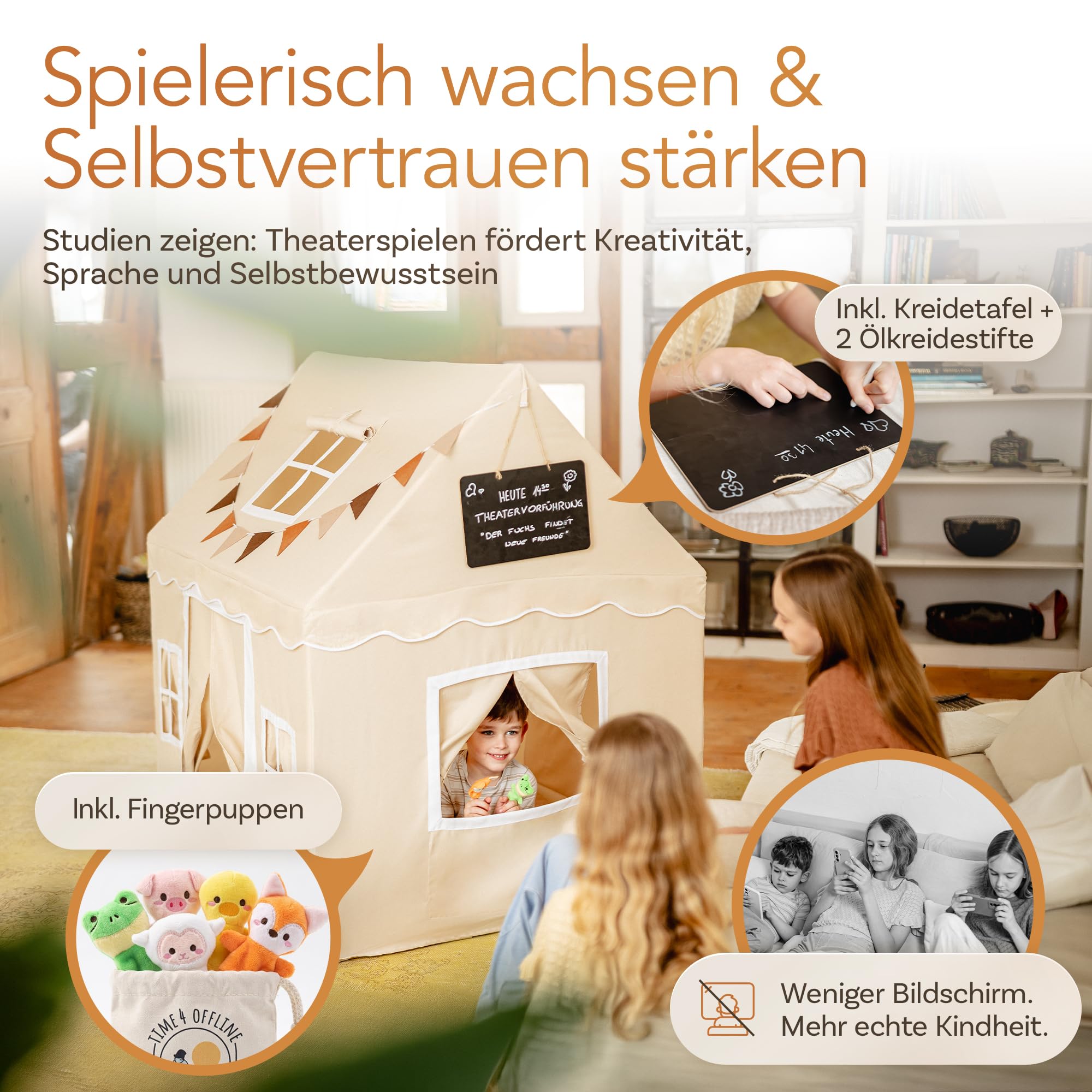 Kinderzelt Indoor | Spielzelt Kinder | Spielhaus Indoor | Kinderhaus