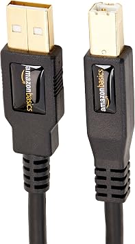 AmazonBasics USB 2.0 Printer Cable - A-Male to B-Male Cord - 10 Feet (3 Meters) & USB 2.0 Printer Cable - A-Male to B-Male Cord - 6 Feet (1.8 Meters), Black