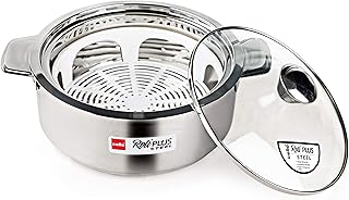 Cello Roti Plus Big Stainless Steel Double Walled Casserole, Insulated, Big 1pc, Silver,Solid