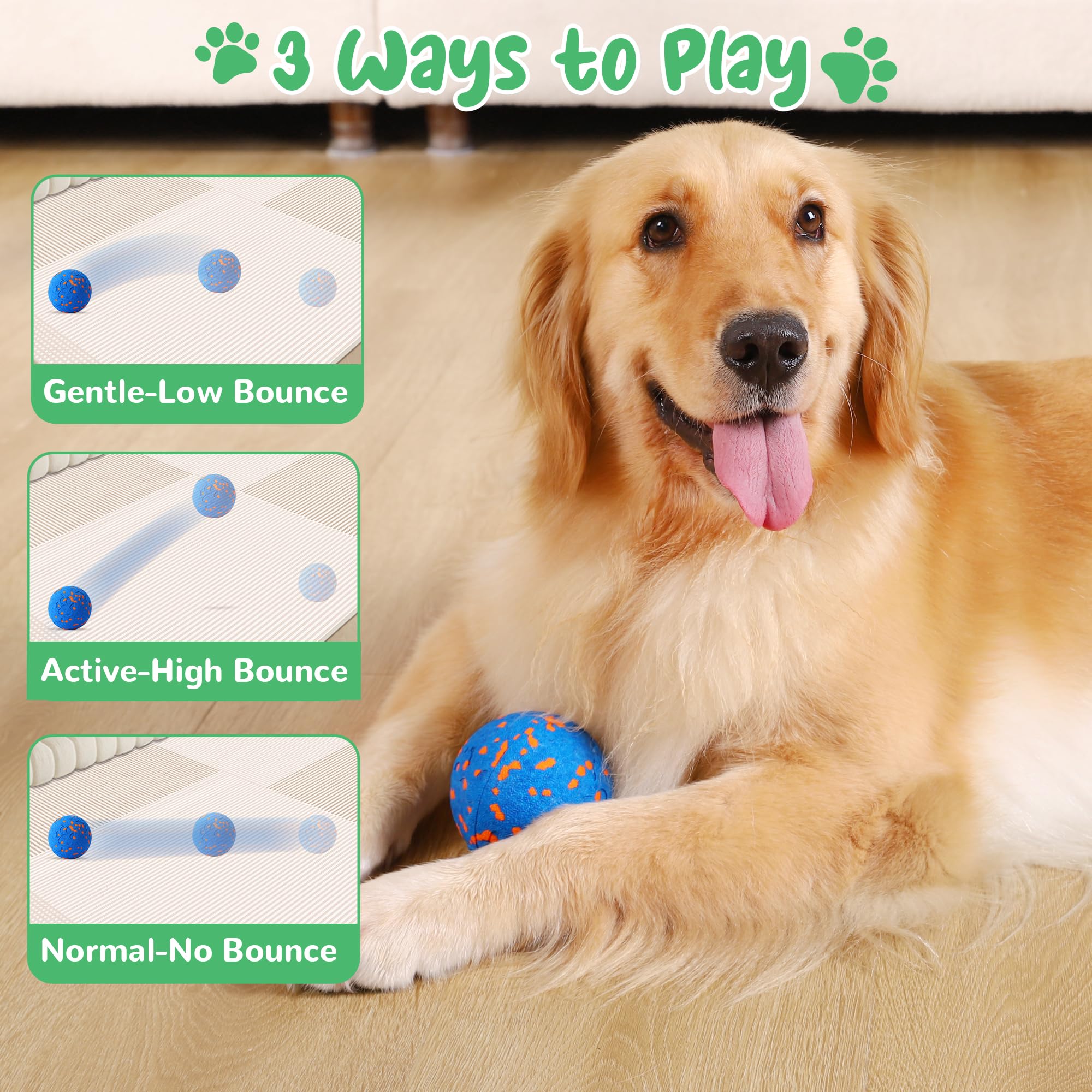 Giocattoli interattivi intelligenti per cani, palla vibrante per cani, giocattoli da masticare per cani, palline per cani, guscio a prova di masticazione, movimento automatico, rimbalzo