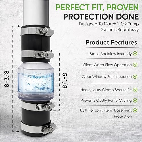 Miniatura 2 de PumpSpy Válvula de Retención Silenciosa - 1-1/2" con Acoplamientos Buna-N, Modelo CV-150, Aleta Cargada por Resorte, Aumento de la Expectativa