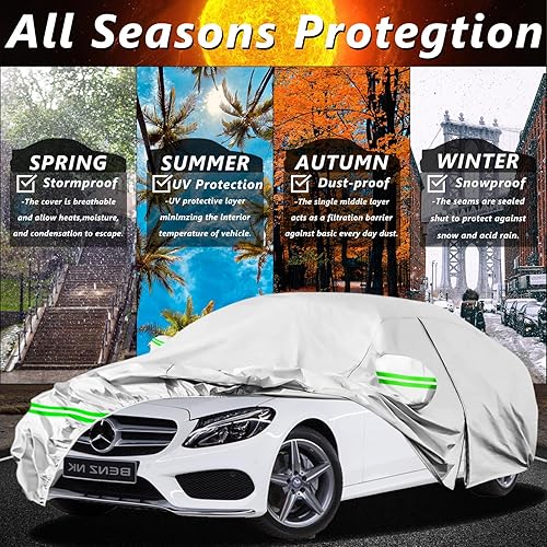 Miniatura 9 de Funda para automóvil Mercedes Benz GLC 300 350e 2015-2023, protección contra el polvo, la lluvia, los rayos UV, la nieve, cubierta para exteriores,