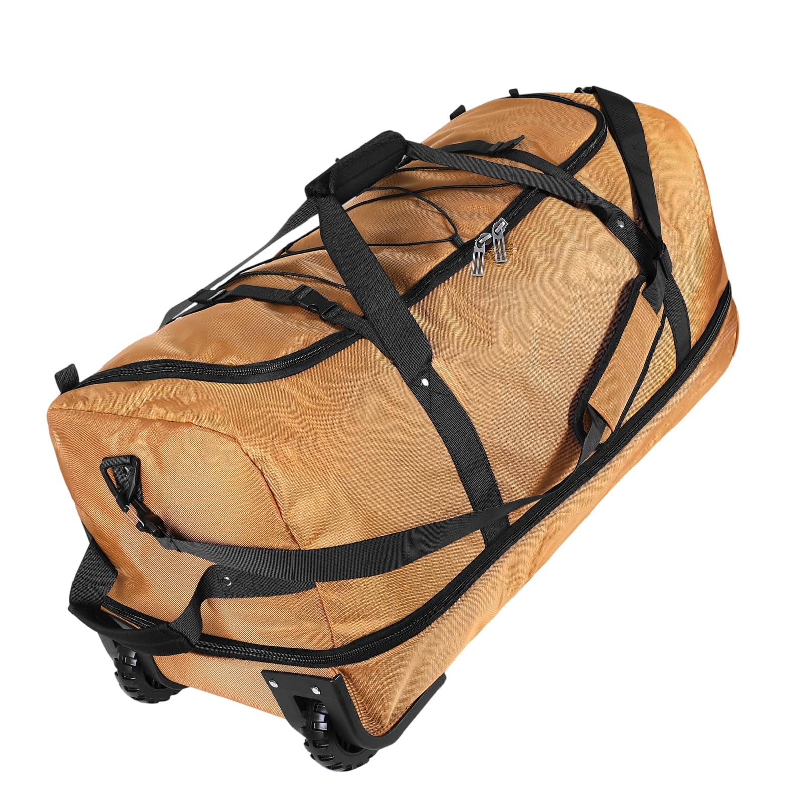 Vrtisa 110L Expandable to 140L 32” Foldable Oxford Soft-Sided Rolling Duffle Bag with 2 Heavy-Duty Wheels,3 Large Compartments,Adjustable Shoulder