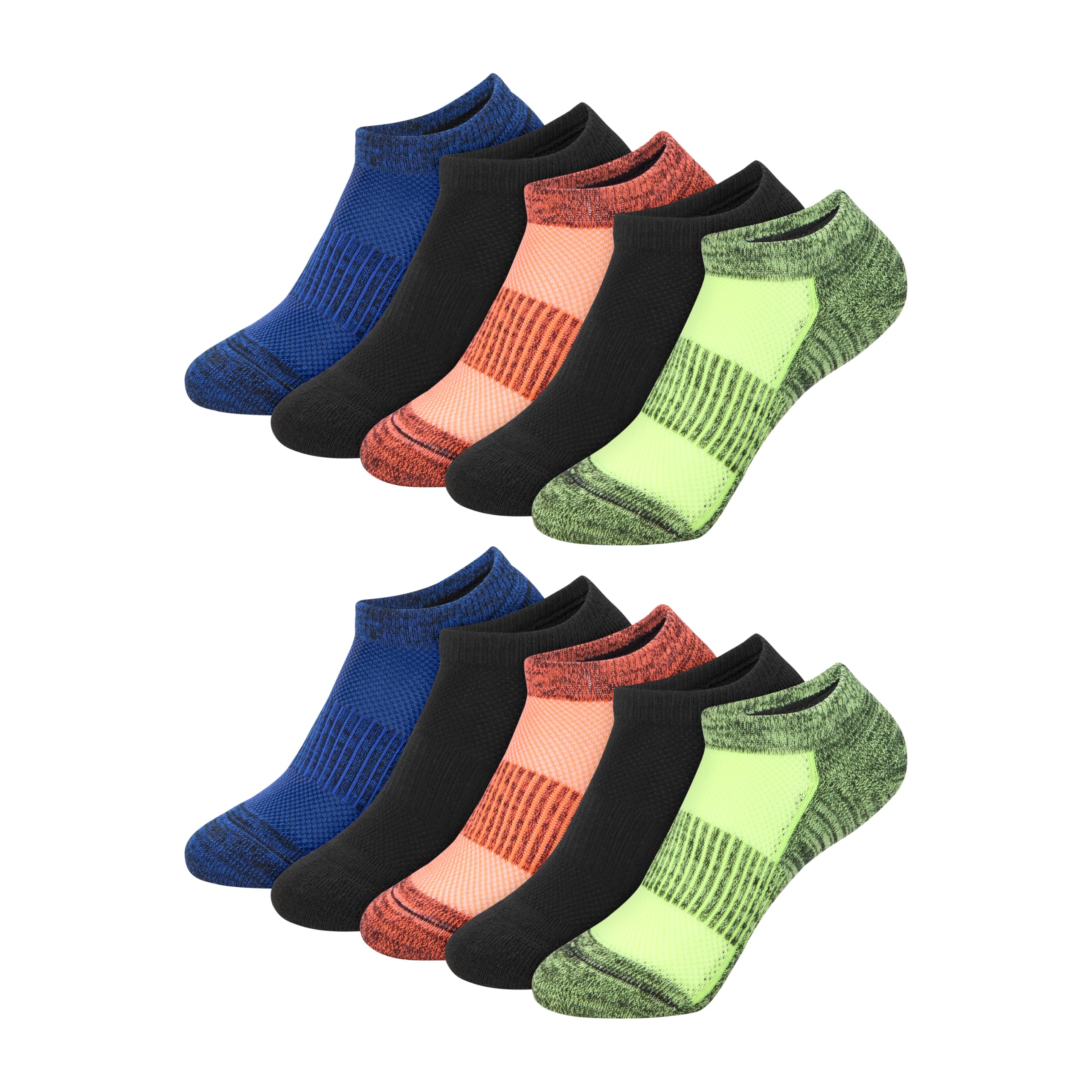 Hanes Boys' Moves Socks, Breathable Mesh Performance Socks, Ankle, Crew, No Show, Moisture-wicking, 10-pack