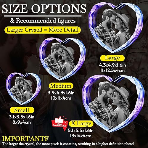 Miniatura 6 de Emoragifou Foto de cristal 3D, regalos personalizados para mujeres, mamá, papá, pareja, ella, regalo personalizado con tu propia foto, imagen de