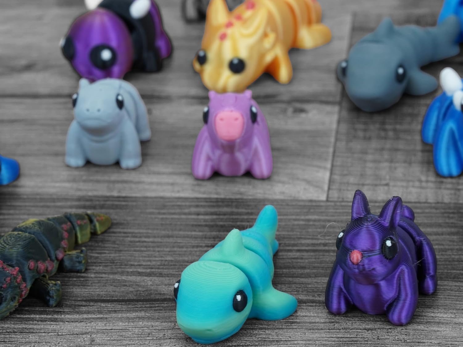 Mini Fidget Animal Toy Mystery Pack | Cute 3D Printed Desk Toy for Stress Relief | Eco-Friendly | Made in USA (10 Pack)