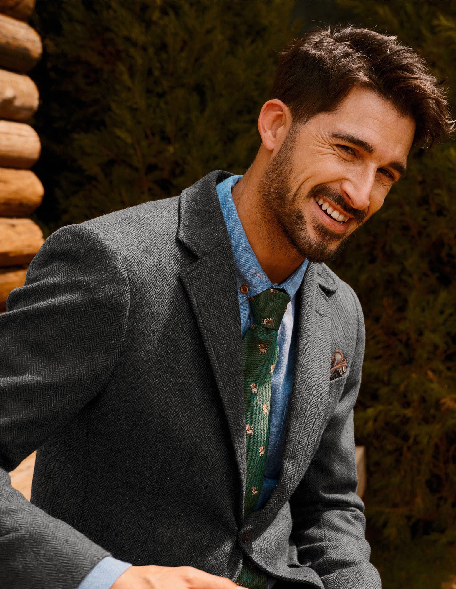 PJ PAUL JONES Sakko Herren Vintage Wollmischung Tweed Blazer Regular Fit | Anzugjacken für Herren 2 Knöpfe Elegante Freizeit Sportlich Jackett
