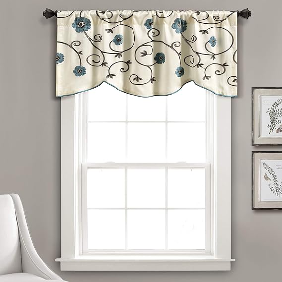 Lush Decor Royal Garden Floral Window Kitchen Curtain Valance
                    