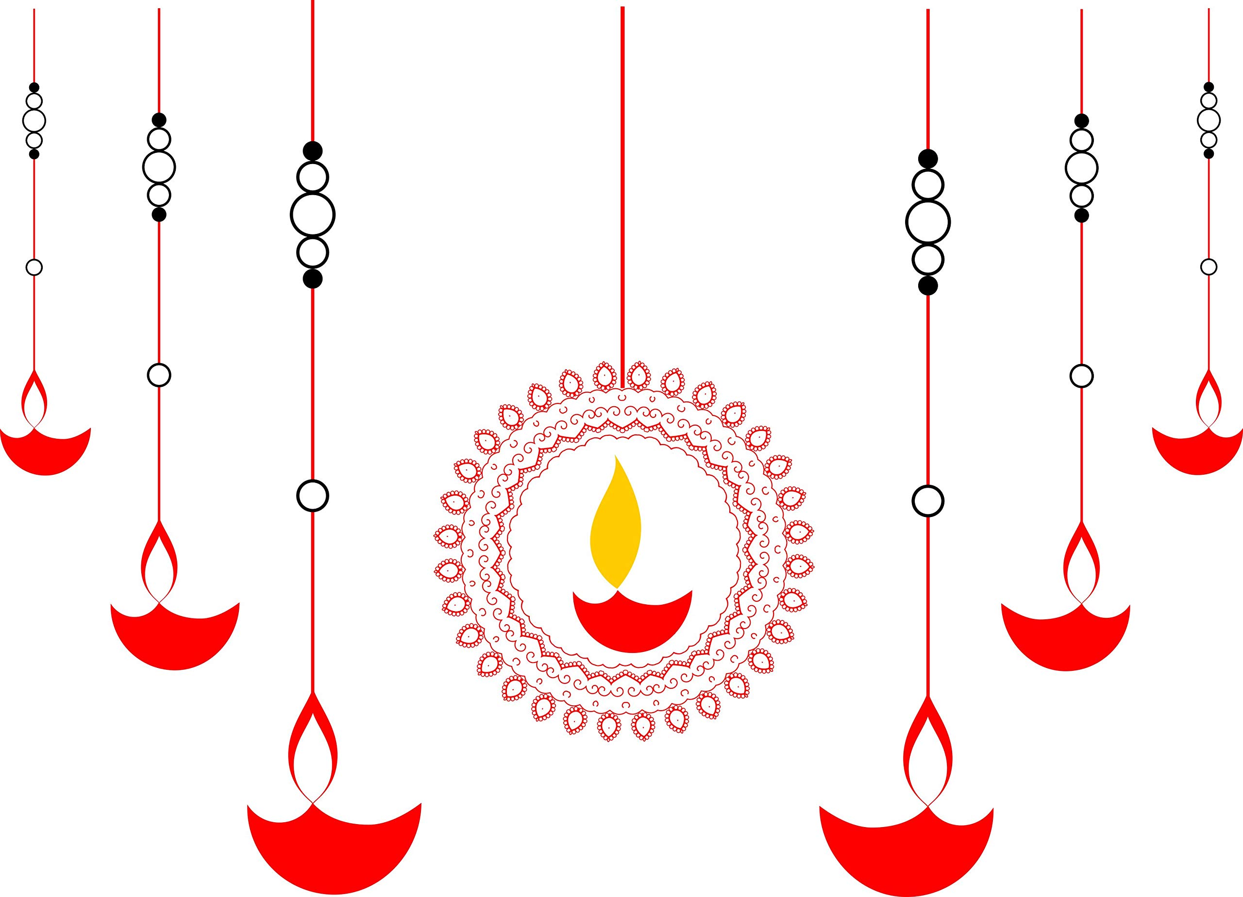Decor Kafe Red Decorative Diyas Wall Sticker 80 cm X 111 cm | Wall Sticker for Living Room -Bedroom - Office - Home Hall Decorative Stickers (B07YL2KG7R) Amazon Price History, Amazon Price Tracker