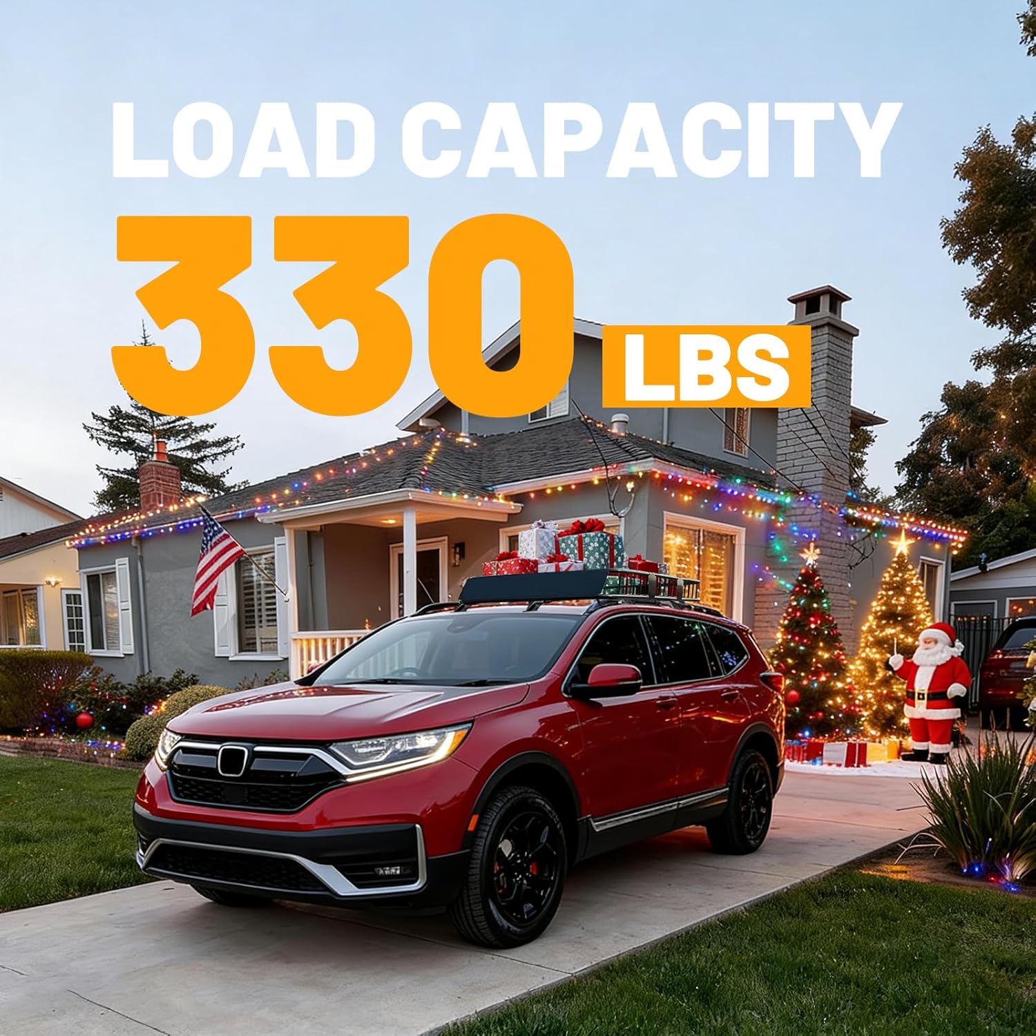 Heavy Duty Aluminum Roof Rack Cross Bars Compatible with Honda CRV CR-V 2023-2026, 330LBS Roof Rails for Bicycle Luggage Rack Transport