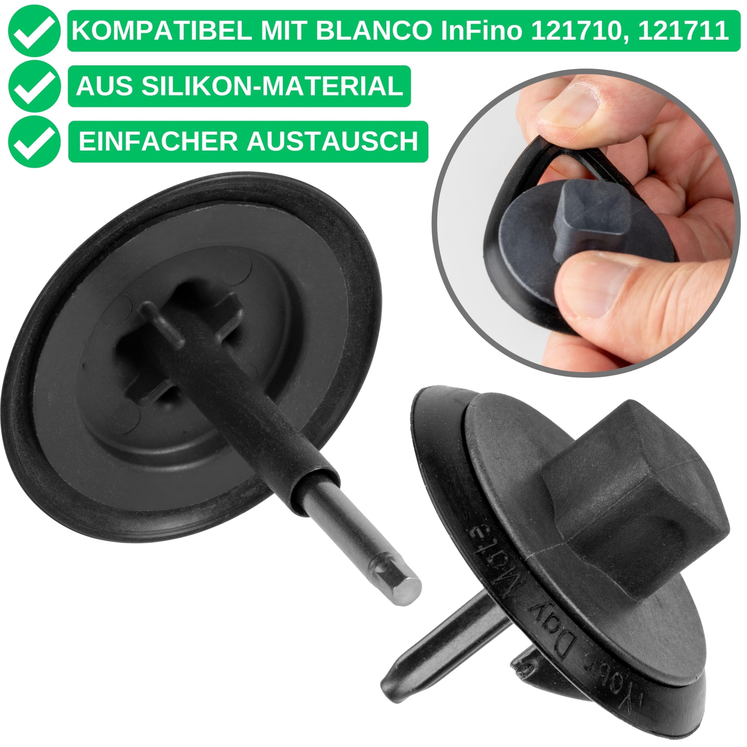 Ersatz-Dichtung Für BLANCO InFino Stopfen – 2 Stück Silikon, Ø 52,7/34,5 Mm