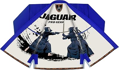 Jaguar Pro Gear â€“ Kendo Fighters Inner Sublimated - Pro Brazilian Jiu Jitsu BJJ Kimono Gi Uniform Unisex - Belt Included (Blue, K-00)
