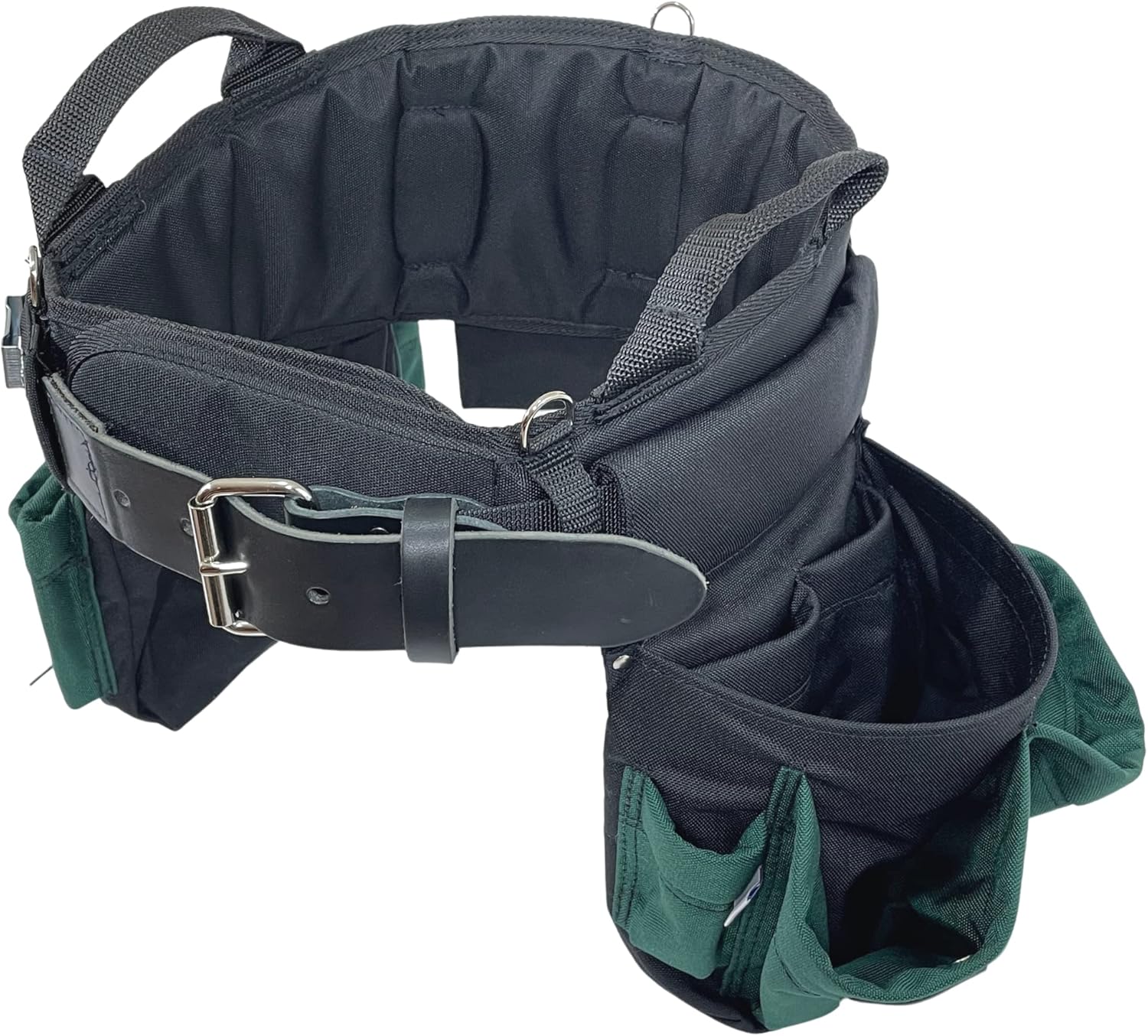 BOULDER BAG Professional Electrician's MAX Combo with Comfort Back Support Tool Belt, Leather Belt Buckle, Heavy Duty Work Belt, Green, (Extra-Large 37-42 Inch Waist), Made in USA