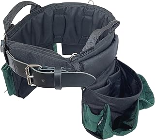 BAG Professional Electrician's MAX Combo with Comfort Back Support Tool Belt, Leather Belt Buckle, Heavy Duty Work Belt, Green, (2XL, 43-48 Inch Waist), Made in USA