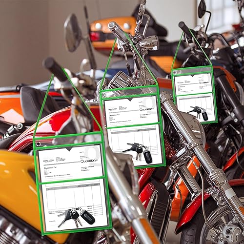 Vista 33 de Epakh Paquete de 30 soportes para boletos de tienda de 9 x 12 pulgadas, fundas de plástico para boletos de trabajo, fundas de pedido de reparación