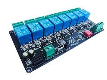 8-Channel I2C IIC Relay Board XL9535, USB-C, Dual Power 3.3V/5V, SPDT 10A EMR, DIN-Rail Ready, Multi-Board I2C Expansion Expandable, Compatible with Arduino ESP32 Raspberry Pi ESPHome & Home Assistant