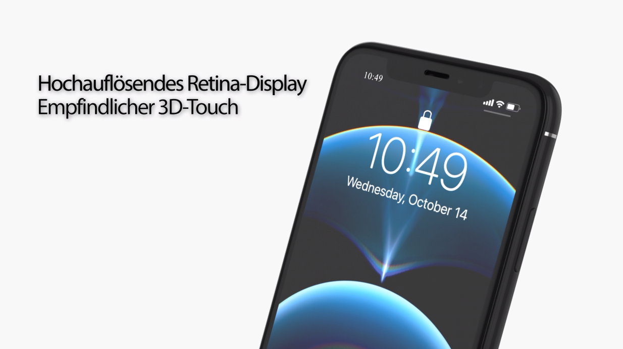 Dinow iPhone XR-scherm, vervanging van het touchscreen van iPhone XR LCD, lcd-scherm iPhone XR gemonteerd met reparatieset, beschermfolie, compatibel met model: A1984, A2105, A2106, A2107