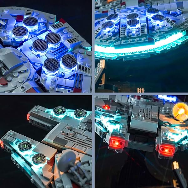 Kit d'éclairage LED BrickBling pour Lego 75375 Faucon Millennium, kit d'éclairage décoratif pour Lego Millennium Falcon Jouet créatif - Version standard - 2